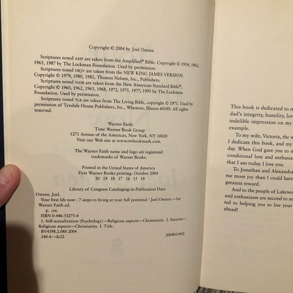 5/$10 Joel Osteen hardback book. Your best life now - Picture 2 of 5